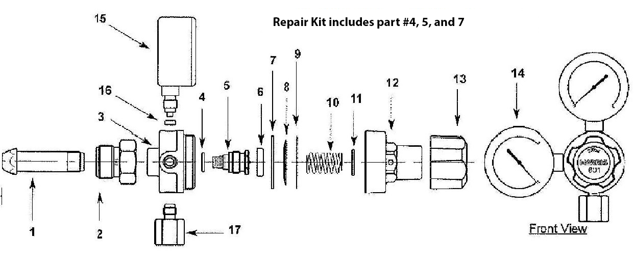 Harris 601 Repair Kit Regulator and Torch Exchange, Inc.